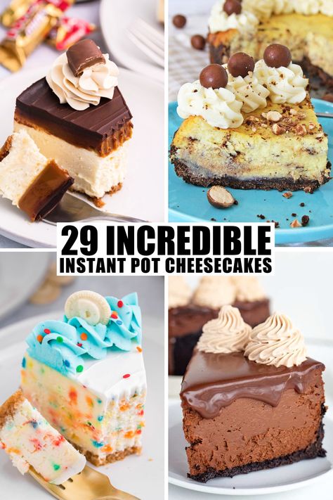 Instant Pot Keto Cheesecake Recipes, Instant Pot Easter Cheesecake, Pressure Cooker Recipes Dessert, Cheesecake Recipes Instapot, Instant Pot Recipes Easy Dessert, Pressure Cooker Cheesecake Recipes, Instant Pot Oreo Cheesecake, Baking In Instant Pot, Instant Pot Mini Cheesecake