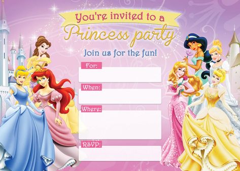 Sending out customizable printable Disney princess birthday invitations with personalized wording makes the whole experience more fun for everyone. More Disney Princess Invitations Printable, Disney Princess Birthday Invitations Free Printable, Disney Princess Invitations Template Free Printable, Princess Invitation Card, Disney Princess Birthday Invitations, Princess Invitation Template, Disney Princess Letter, Disney Princess Invitation, Printable Disney Princess