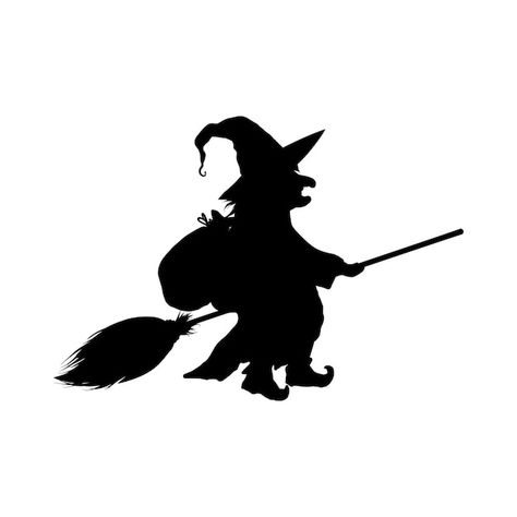 Buona befana silhouette, greeting card e... | Premium Vector #Freepik #vector #befana #kids-silhouette #present-background #children Witch Silhouette, Witch Clipart, Halloween Vinyl, Witch Svg, Flying Witch, Halloween Silhouettes, Halloween Illustration, Vinyl Car Stickers, Party Banners