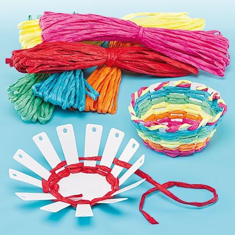 Card Basket Weaving Kits 6 Colors of Raffia, Finished Size 10cm, Kid's Craft Activities Great for Mother's Day & Easter- Pack of 4 Tp Crafts, Diy – Velikonoce, Therapy Interventions, Yarn Crafts For Kids, Card Basket, Weaving For Kids, Building Interior, Weaving Kit, Daycare Activities