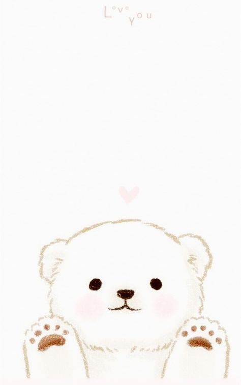 ข้อความ White Teddy Bear, Cute Kawaii Animals, 강아지 그림, Cute Disney Wallpaper, Kawaii Animals, Bear Wallpaper, Dessin Adorable, Iphone Background Wallpaper, Kawaii Wallpaper