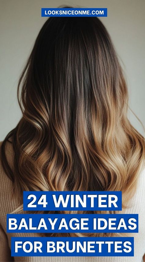 Get your hair winter-ready with these 24 gorgeous balayage ideas for brunettes! Whether you prefer deep chocolate, caramel, or frosty tones, these balayage styles will add depth and warmth to your brunette hair, keeping your look fresh and on-trend for winter. Toasted Almond Balayage, Bayalage Brunette Fall 2024, Lowlight Balayage For Brunettes, Fall Bayalage Brunette Dark, Fall 2024 Balayage, Winter Hair Color For Brunettes Balayage, Fall Brunette Balayage, Winter Color Hair, Low Maintenance Hair Color Brunette Balayage Subtle Highlights