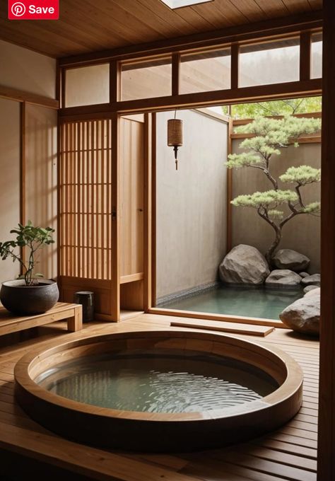 Interior Japandi, Japanese Bath House, Japanese Bathroom Design, Japanese Spa, Minimalist Homes, Japanese Bathroom, Japanese Home Design, Japanese Bath, Japanese Style House