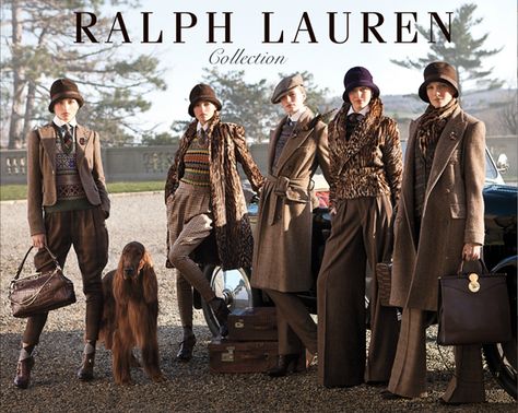 A Ralph Lauren ad from Fall 2012. Ralph Lauren Ad, Ralph Lauren Ads, Mode Country, Downton Abbey Fashion, Ralph Lauren Fall, British Country, Parisienne Chic, Country Fashion, Ralph Lauren Style