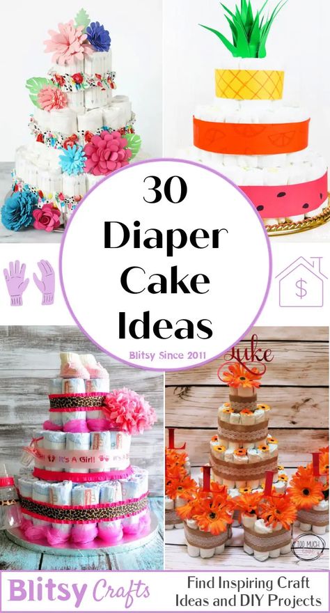 Small Diaper Cakes, Dipper Cakes, Unique Baby Shower Cakes, Diaper Cake Ideas, Diaper Motorcycle Cake, Baby Shower Watermelon, Party Crowd, Unique Diaper Cakes, Diy Diaper Cake