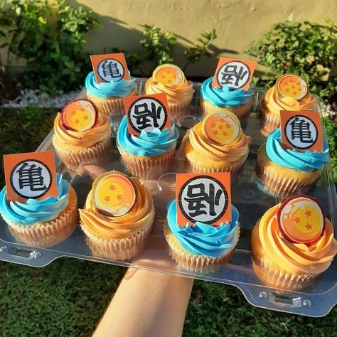 Dragon Ball Z First Birthday, Dragon Ball Z Gender Reveal Ideas, Dragon Ball Birthday Party Ideas, Birthday Cake Dragon Ball, Dragon Ball Z Birthday Cake, Dragon Ball Baby Shower Ideas, Goku Cake Dragonball Z, Dragon Ball Z Baby Shower Theme, Dragon Ball Z Cupcakes