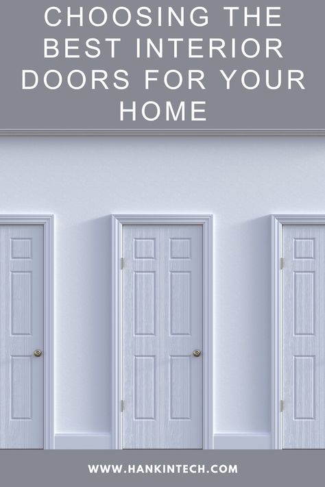 Are you thinking about replacing the doors in your home? Whether it be your interior or exterior doors, in this guide you'll find the best ways to help choose the perfect new doors for your home. 

#door #doors #frontdoor #backdoor #homeimprovement Types Of Interior Door Styles, Hallway Doors Ideas, 3 Panel Door Interiors, Interior Door Options, Types Of Doors Interior, Interior Door Styles Farmhouse, Hallway Door Ideas, Interior Door Styles Modern, Interior Doors Styles