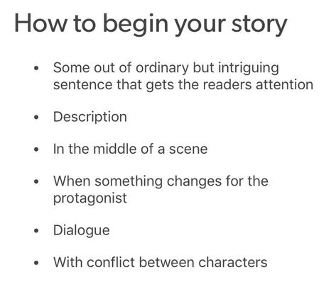 Story Writing Beginning, How To Write An Ending To A Story, Writing Tips Beginning, Writing Prompts Beginning, How To Start The Beginning Of A Story, Beginning A Story, How To Start Your Story Writing Prompts, How To Open A Story, Story Setting Inspiration