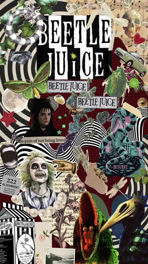 #moodboard #vintage #aesthetic #timburton #beetlejuice Beatle Juice Wallpapers, Beetlejuice Pictures, Beetle Juice Aesthetic, Beetle Juice Wallpaper, Beetlejuice Wallpaper Aesthetic, Aesthetic Beetlejuice, X Wallpaper Iphone, Aesthetic Halloween Wallpaper Iphone, Beetlejuice Wallpaper