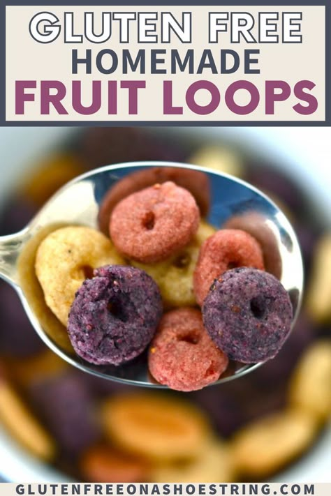 Cereal Recipes Homemade, Fruit Loops Cereal, Dehydrated Fruits, Homemade Cereal, Gluten Free Cereal, Homemade Pantry, Homemade Foods, After School Snack, Free Fruit