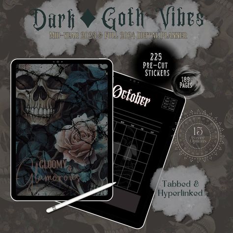 Gothic Planner Digital Planner Gothic Good Notes Planner Goth Planner Goth Journal Spooky Planner Witchy Planner Goth Digital Planner Goth postitmenuplanner #christianplanner📈 Witchy Digital Planner, Goth Journal, Gothic Planner, Goodnotes Ideas, Goth Planner, Good Notes Planner, Witchy Planner, New Goth, Digital Planner Ideas