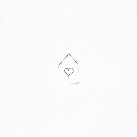 House Instagram Highlight Icon, Home Heart Tattoo, Home Is Where The Heart Is Tattoo, Family Illustration Art Drawings, House Tattoo Minimalist, Tiny House Tattoo, House Tattoo Simple, Little House Tattoo, Small House Tattoo