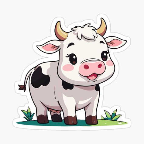 Get my art printed on awesome products. Support me at Redbubble #RBandME: https://www.redbubble.com/i/sticker/Cute-Cow-Cartoon-by-Atlantico54/160111592.JCQM3?asc=u Cow Cartoon Drawing, Cow Character, Cow Stickers, Cow Cartoon, Journal Sticker, Cute Cow, Decorate Notebook, Cartoon Gifs, Cartoon Stickers