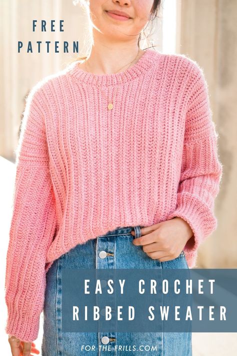 Modern Haken, Slip Stitches, Crochet Sweater Free, Ribbed Crochet, Crochet Cardigan Pattern Free, Gilet Crochet, Crochet Jumper, Crochet Sweater Pattern Free, Haken Baby