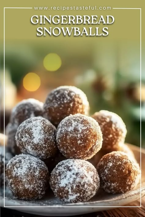 These Gingerbread Snowballs are the perfect holiday treat, combining the warm, spiced flavors of ginger, cinnamon, and molasses in a soft, melt-in-your-mouth cookie. Coated in a dusting of powdered sugar, these cookies resemble snowballs and are sure to spread holiday cheer. They’re easy to make, require no special equipment, and will fill your kitchen with the most delightful aroma. Ginger Snowball Cookies, Leftover Gingerbread Cookies, Cinnamon Sugar Snowball Cookies, Gingerbread Snowball Cookies, Christmas Ball Cookies, Christmas Cookies Around The World, Gingerbread Snowballs, Gingerbread Balls, Mmm Cookies