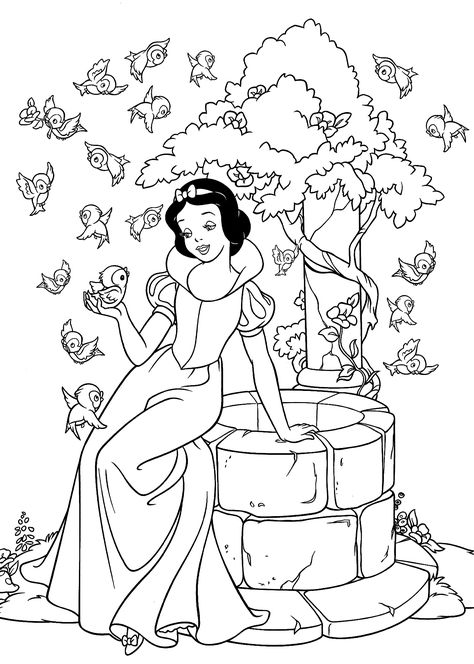 Snow White Coloring Pages, Disney Colouring, Disney Coloring Sheets, Disney Princess Colors, Disney Princess Coloring Pages, Disney Princess Snow White, Snow White Disney, Princess Coloring Pages, Disney Colors