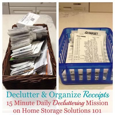 How To Declutter & Organize Receipts Organize Receipts, Clutter Help, Paper Clutter Organization, Receipt Organization, Clutter Control, Best Home Office, Getting Rid Of Clutter, Paper Clutter, Declutter And Organize