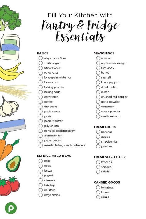 Fridge Essentials, First Apartment Tips, House Checklist, New Home Essentials, Check Lists, First Apartment Essentials, New Home Checklist, First Apartment Checklist, Pantry Fridge