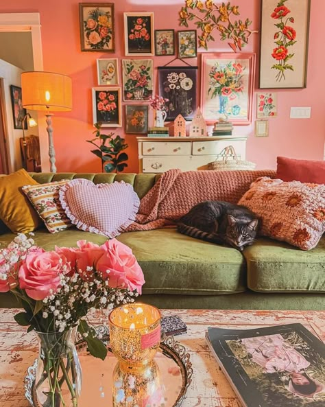 Electric Colors, Wall Colour, Colourful Living Room, Eclectic Living Room, Maximalist Decor, Up House, Aesthetic Rooms, Apartment Decor Inspiration, Cute Room Decor