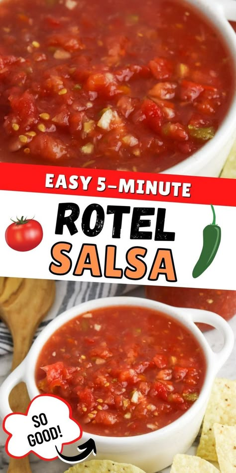 Rotel Salsa Recipe, Rotel Salsa, Salsa Recipe Homemade, Mild Salsa Recipe, Fresh Salsa Recipe Homemade, Easy Homemade Salsa Recipe, Restaurant Salsa, Best Salsa Recipe, Quick Salsa