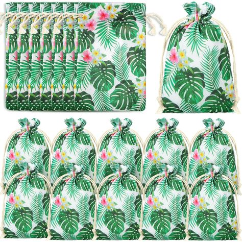 PRICES MAY VARY. Abundant Quantity and Proper Size: there are 20 pieces of luau favor bags in the package, each bag is approx. 15 x 20 cm/ 6 x 8 inches, sufficient quantity and suitable size to fully meet your daily and holiday gift wrapping and storage needs, please check the size before ordering Washable and Reusable: this hawaiian gift bags are made of canvas fabric with patterns printed on both sides, tightly stitched so that it won't break or fade easily, washable and reusable; Designed wit Luau Favors, Palm Leaf Bag, Luau Party Favors, Summer Favors, Hawaiian Gifts, Tropical Gifts, Hawaii Gift, Luau Birthday Party, Holiday Gift Wrapping