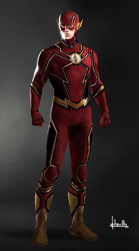 Flash Concept Art, Hero Suit Design, Flash Suit, Movie Concept Art, Justice League Comics, Flash Dc Comics, Spiderman Wallpaper, Flash Comics, Batman Suit