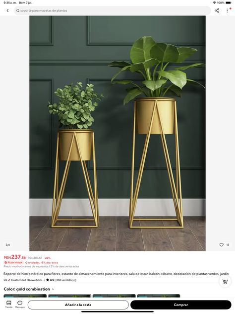 Mid Century Plant Stand, Tall Indoor Plants, Mid Century Plants, Iron Plant Stand, Tall Plant Stands, Blue Planter, Modern Plant Stand, Mid Century Living Room, Living Room Balcony