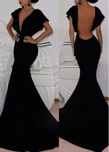 Black Mermaid Prom Dress, Velvet Prom Dress, Mermaid Evening Gown, Black Prom, Short Sleeve Maxi Dresses, Neckline Dress, Maxi Dress Evening, Black Prom Dresses, Looks Chic