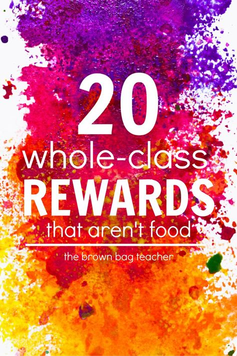 20 Whole-Class Rewards that Aren't Food. Perfect for positive behavior rewards and goal setting! (The Brown Bag Teacher) Free Class Rewards Positive Behavior, Pbis Incentives Elementary, Class Rewards That Are Free, Free Class Rewards, Kindergarten Incentive Ideas, If Then Chart, Free Classroom Rewards, Pbis Rewards, Whole Class Rewards