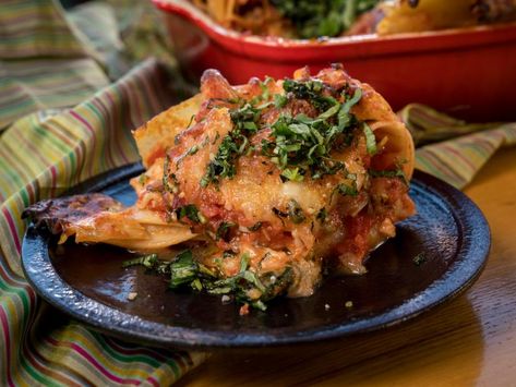 Grandma Guarnaschelli's Lasagna Appetizer Recipe | Alex Guarnaschelli | Food Network Loaded Home Fries, Lasagna Appetizer, Alex Guarnaschelli Recipes, Guys Ranch Kitchen, Alex Guarnaschelli, Ranch Recipes, Lasagna Bolognese, Recipes With Ingredients, Ranch Kitchen