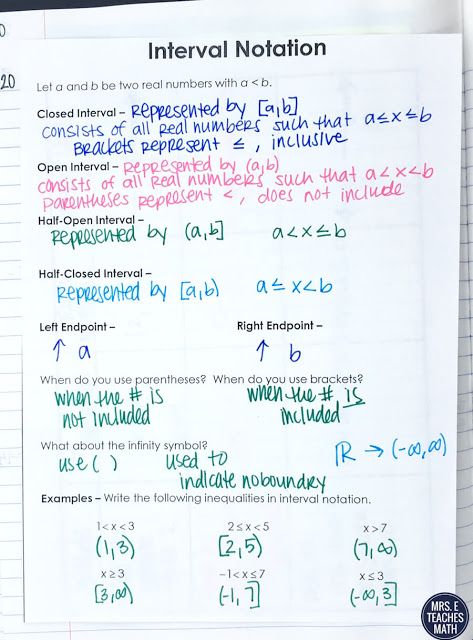 Interval Notation Interactive Notebook Page (with connections to inequality notation, too) Algebra Notes High Schools, Stats Notes, Function Notation Notes, Math Notes Algebra Formula, Algebra 2 Notes, Statistics Study, Interval Notation, Linear Algebra Notes, Honors Algebra 2 Notes