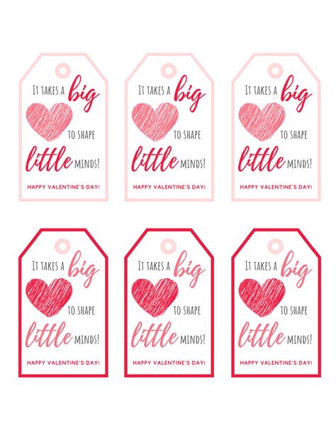 It Takes A Big Heart To Shape Little, Teacher Valentine Cards, Free Printable Valentines Tags, Primary 2023, Happy Classroom, Daycare Gifts, Valentine Notes, Heart Gift Tags, Printable Valentines Day Cards