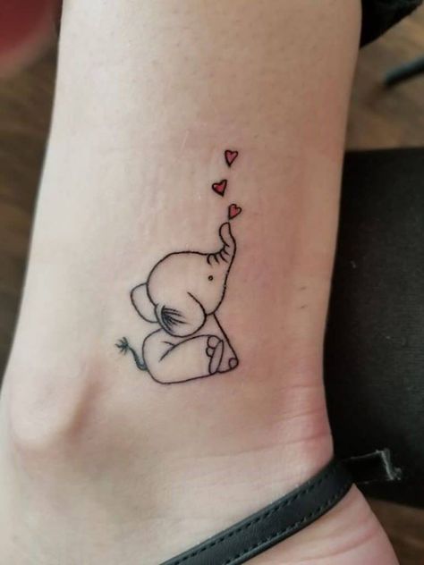 50+ Animal Tattoos That Will Inspire You To Get Inked - Lovely Animals World Little Elephant Tattoos, Simple Elephant Tattoo, Elephant Tattoo Ideas, Baby Elephant Tattoo, Elephant Tattoo Meaning, Cute Elephant Tattoo, Small Animal Tattoos, Tattoo Elephant, Cute Animal Tattoos