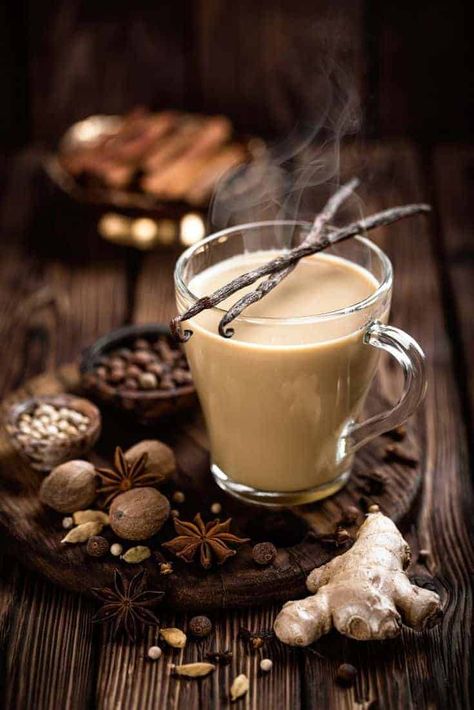 What-Is-Chai-Tea-CO282-Pin-4 Masala Photography, Chai Tea Benefits, Tea Masala, Te Chai, Masala Chai Tea, Type Of Tea, Chai Tea Recipe, Spiced Drinks, Masala Tea