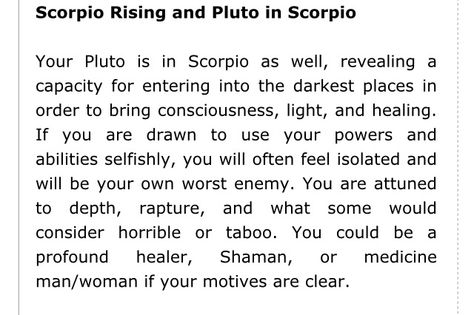 Scorpio Rising plus Pluto in Scorpio Pluto Scorpio, Astrology Placements, Scorpio Pluto, Scorpio Ascendant, Pluto In Scorpio, Sun In Taurus, Personality Chart, My Birth Chart, Libra Sun