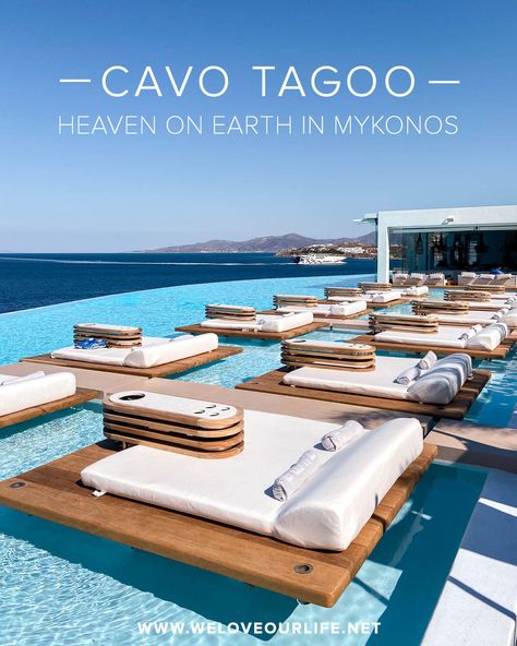 Cavo Tagoo Mykonos - Heaven on Earth in Mykonos • We Love Our Life Cavo Tagoo, Bucket List Holidays, Cavo Tagoo Mykonos, Hotels In Greece, Cosmopolitan Hotel, Mediterranean Vibes, Greece Honeymoon, Greece Hotels, Most Luxurious Hotels