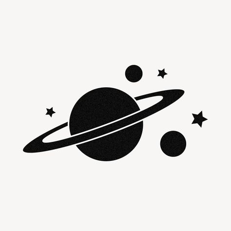 Star Vector Design, Saturn Black And White, Saturn Clipart, Saturn Vector, Planet Black And White, Planet Logo Design, Saturn Illustration, Saturn Drawing, Y2k Planet