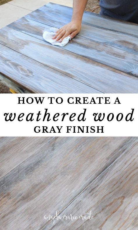 Make New Wood Look Old, Grey Wash Wood, Distressed Furniture Diy, Weathered Wood Finish, Painting Wood Furniture, Diy Furniture Renovation, Free Woodworking Plans, Whitewash Wood, Anna White