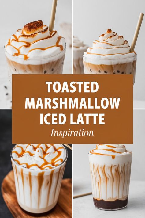 Easy Copycat Starbucks Marshmallow Drink Recipe Flavored Iced Coffee Recipes, Toasted Marshmallow Iced Coffee, Iced Espresso Drinks Starbucks, Milk Frother Recipes Coffee, Hot Espresso Drink Recipes, Nespresso Latte Recipes, Espresso Latte Recipes, Latte Recipe With Espresso Machine, Hot Coffee Recipes At Home Easy