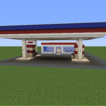 Build In Minecraft, Yellow Carpet, Quartz Slab, Petrol Station, Minecraft Blueprints, Minecraft Buildings, Blue Carpet, Service Station, Minecraft Builds