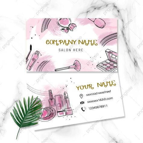 Makeup Artist Business Cards Design, Cosmetic Business Cards, Makeup Business Cards, Watercolor Business Cards, Company Business Cards, Pink Business Card, Artist Business Card, Beauty Business Cards, Makeup Artist Business Cards