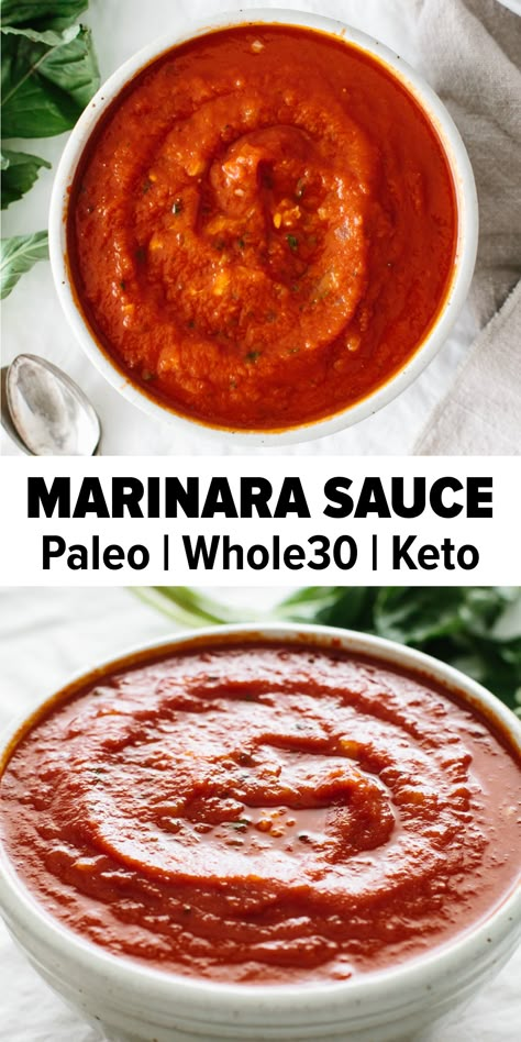 Paleo Pasta Sauce, The Best Marinara Sauce, Make Marinara Sauce, Best Marinara Sauce, Whole 30 Keto, Homemade Marinara Sauce, Desayuno Keto, Marinara Sauce Recipe, Easy Whole 30 Recipes