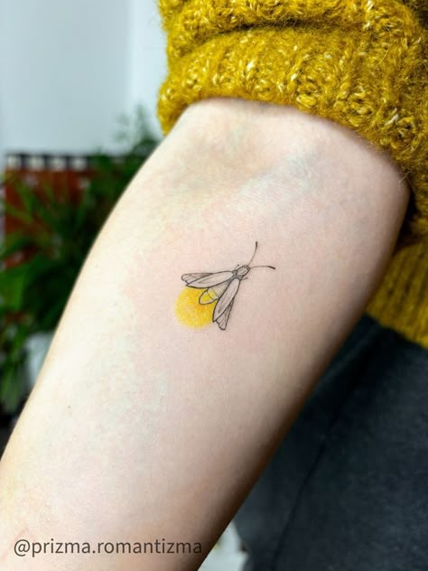 Firefly Tattoo Ideas, Tiny Firefly Tattoo, Firefly Tattoo Design, This Little Light Of Mine Tattoo, Firefly Tattoo Simple, Lighting Bug Tattoo, Tattoo Firefly, Solar Tattoo, Lumineers Tattoo