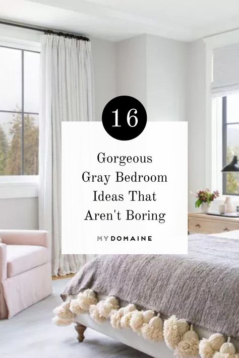 Grey Bedroom Ideas With Pop Of Color Pink, Pale Grey Bedroom Ideas, Feminine Gray Bedroom, Guest Room Grey Bed, Pale Bedroom Ideas, Gray Bedroom With Pop Of Color, Bedroom With Light Grey Walls, Bedroom Ideas With Grey Headboard, Light Gray Room Bedroom Ideas