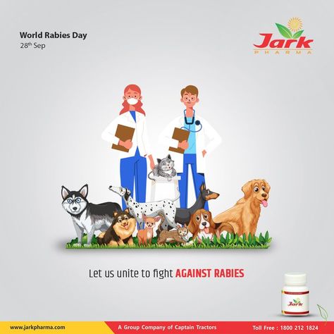 World Rabies Day Let us unite to fight Against Rabies #WorldRabiesDay #awareness #antirabies #medicine #ayurveda #jarkpharma #india World Rabies Day, Happy Environment Day, Happy Environment, Veterinary Day, Awareness Poster, Environment Day, Group Of Companies, Ipa, Ayurveda