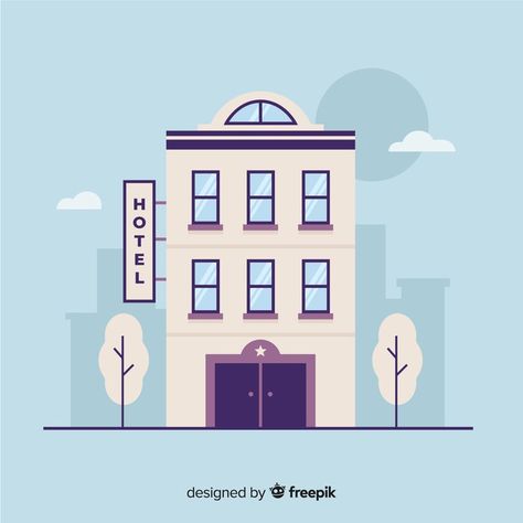 Flat Building Illustration, Vector Building Illustration, Flat Building Design, Building Illustration Vector, Hotel Illustration, Flat Building, Buildings Illustration, 2d Game Design, Town Illustration