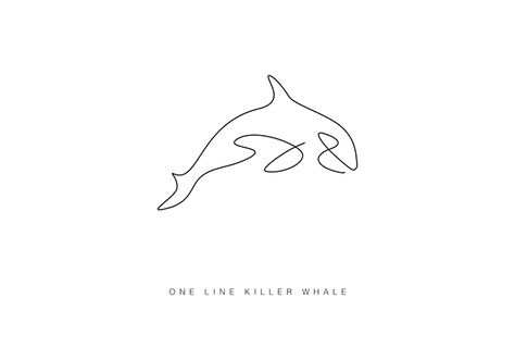 Set of animal logos / icons made in one line. Sea Turtle Tattoo Linework, Small Orca Tattoo Simple, Geometric Orca Tattoo, One Line Animals, Killer Whale Tattoo, Orca Tattoo, One Line Tattoo, Whale Drawing, Whale Tattoo