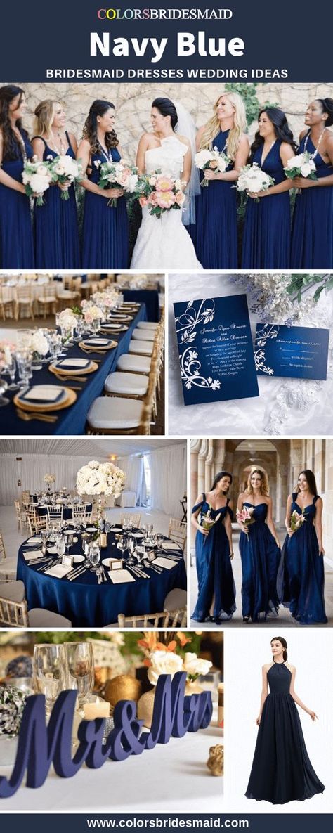 Long Navy Blue Bridesmaid Dresses, Glitter Bridesmaid Dresses, Navy Blue And Gold Wedding, Navy Blue Bridesmaid, Navy Blue Bridesmaids, Silver Bridesmaid Dresses, White Bridal Gown, Navy Bridesmaids, Wedding Bridesmaids Dresses Blue