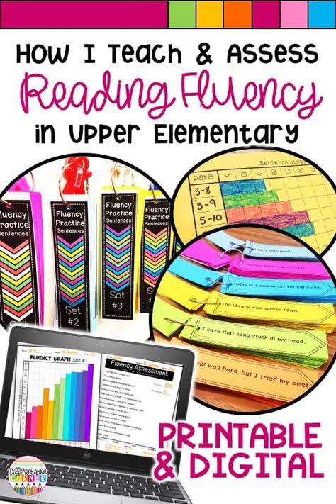 How to teach reading fluency in upper elementary. Your struggling readers will love the consistency of this fluency routine. Repeated readings of these fun sentences with high frequency sight words will have your students reading fluently with expression in no time! Chart student progress and watch them grow! Reading Fluency Games, Teaching Fluency, Teaching Reading Fluency, High Frequency Sight Words, Reading Strategies Anchor Charts, Reading Fluency Activities, Fluency Strategies, Reading Fluency Passages, Reading Strategies Posters