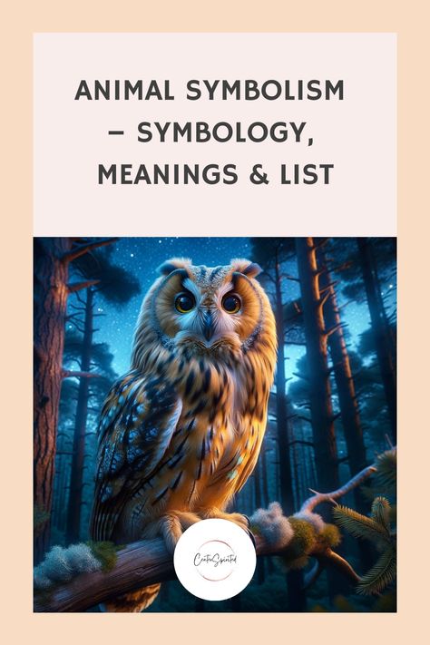 Embark on an enlightening journey through 'Animal Symbolism – Symbology, Meanings & List,' a comprehensive guide to the rich and diverse world of animal symbolism. This pin offers a detailed exploration of the symbolic meanings and cultural significance of various animals across the globe. From the majestic lion symbolizing strength and courage to the mysterious owl representing wisdom, each animal holds a unique place in human folklore and mythology. Discover a fascinating list of animals and t Birds And Their Meanings, Animals Meaning Symbols, Animal That Represents Strength, Animal Meanings Symbols Spirit Guides, Animal Symbolism And Meanings, Animals And What They Symbolize, Animals Spiritual Meanings, Dream Meanings Symbols Animals, Animal Traits